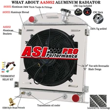 3 Row Radiator Shroud+14''Fan For 1930~1932 Ford HI BOY Hot Rod Chopped Chevy V8