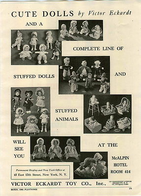 1946 PAPER AD Victor Eckardt Dolls Youngstown Major League Baeball Baseballer