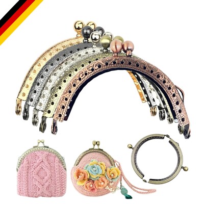 Metall Taschenrahmen Verschlüsse für Geldbörse DIY, 5 Stück in Silber