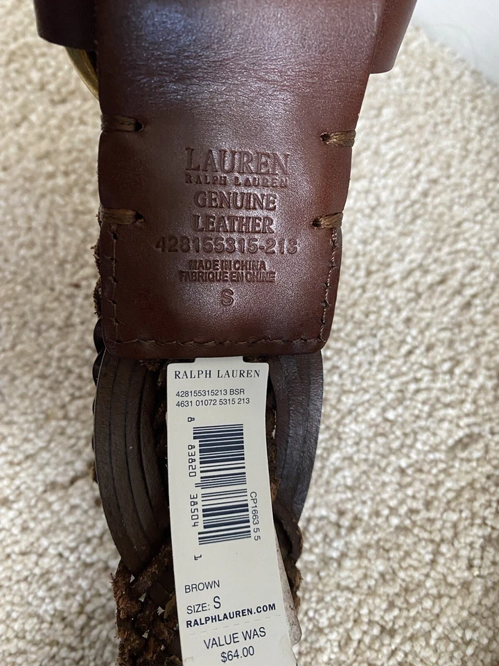 Ralph Lauren Cinturón Trenzado Cuero Mujer Talla Pequeña Foto 3 de 4