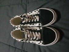 Vans Old Skool Low Youth Kids Sneakers Size 3 Black White 721356 Checkered Clean