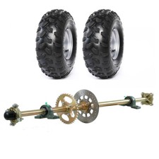 44" Go Kart Rear Live Axle Kit 530 Sprocket Hub Brake Wheels Disc Golf ATV Bike