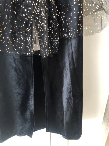 Zara Kids Black With Gold & Silver Stars Tulle Witch Cape. One Size - Picture 3 of 12