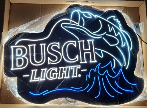 New Busch Light Beer Fishing LED Bar Sign Light