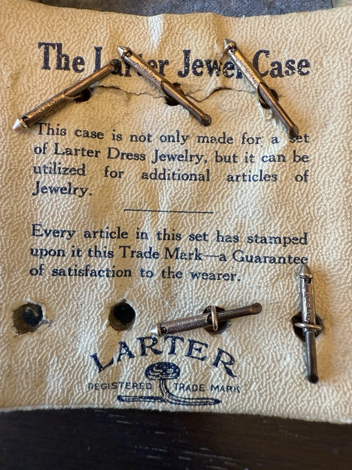 Antiguo vestido Larter de 1930 joyería humo madreperla gemelos/esmoquin tachuelas Foto 3 de 4