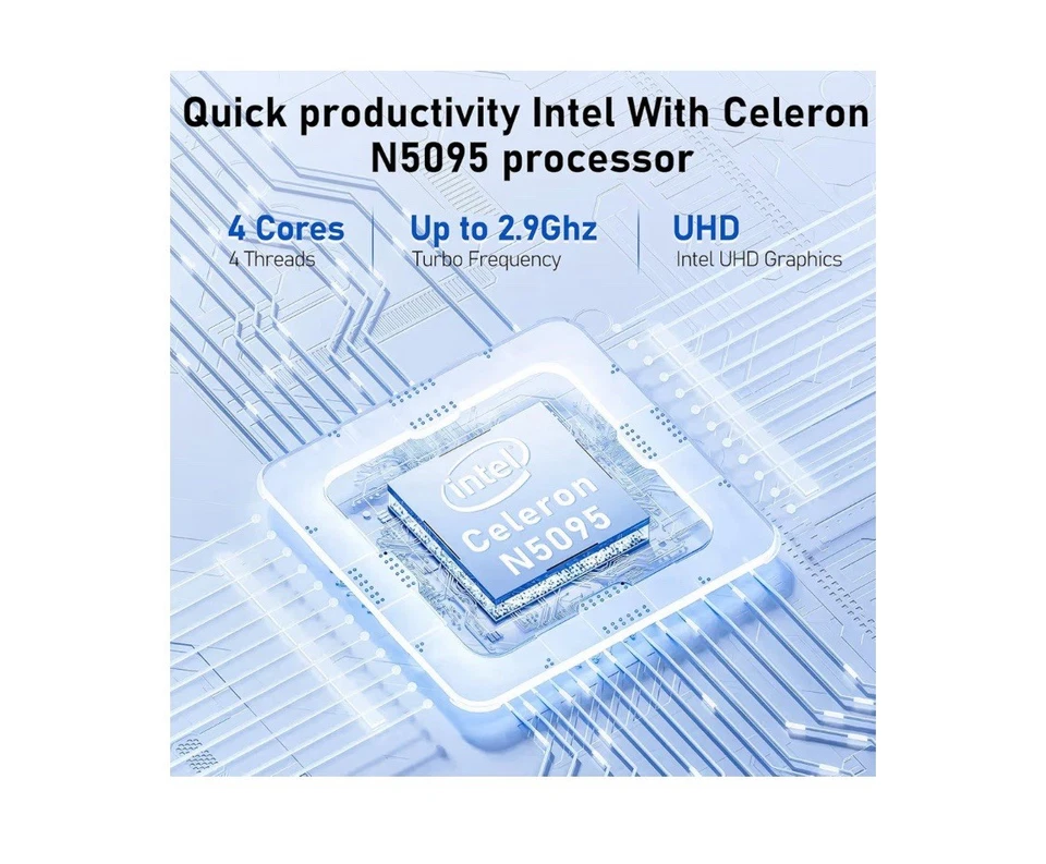 14” Celeron N5095 Laptop up to 2.9Ghz, 8GB 256GB SSD FHD 1920x1080 WIFI WIN 11P - Image 3 of 4