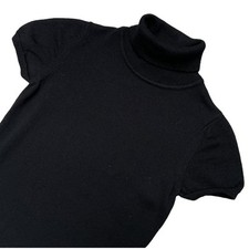 Versace Jeans Wool Knit Black Roll Neck Dress