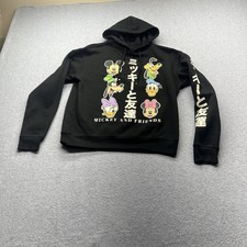 Disney Mickey &Friends womens  Black Hoodie Sweatshirt. Size S