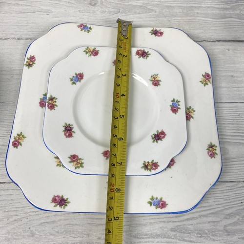 Colclough Vintage White Bone China Blue And Pink Floral 17 Piece Tea Set PK - Picture 20 of 24