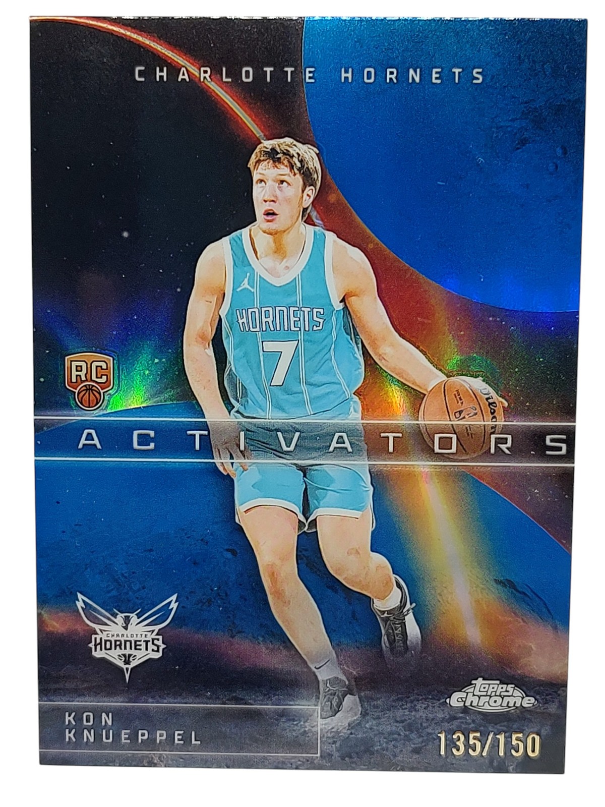 2025-26 Topps Chrome Basketball Blue Activators 135/150 Kon Knueppel AC-14