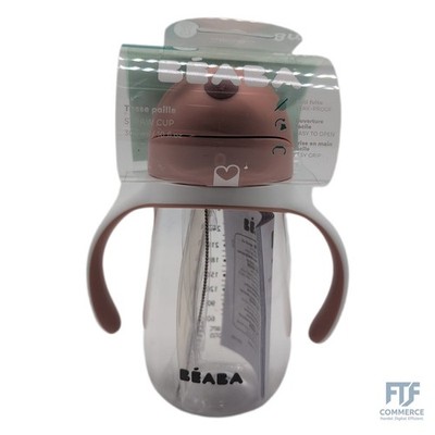 BÉABA - Trinklernbecher - 2 in 1 Babyflasche - Kindertasse mit Strohhalm - 100% 