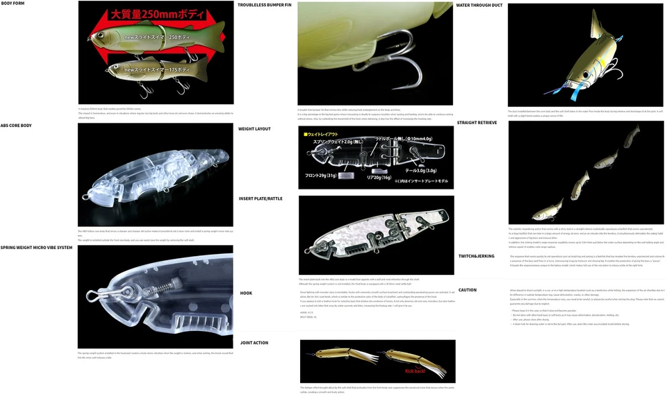 Nuevo señuelo Deps Slide Swimmer 250 hundimiento lento 11 (8113) Foto 4 de 4
