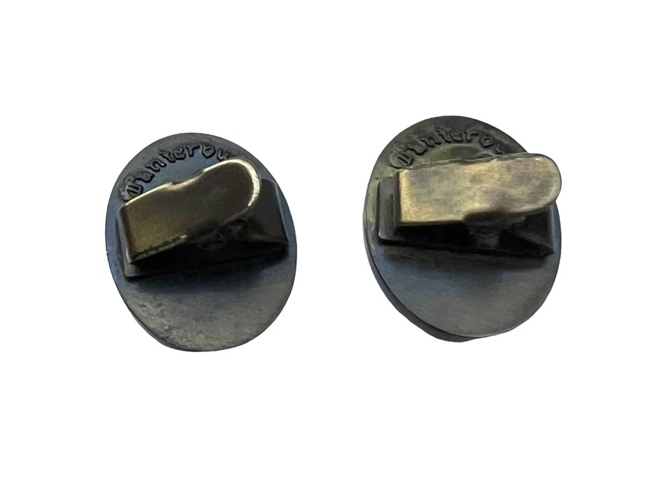 Clipe de gravata vintage antigo de latão e porcelana Canterbury Dragon Crest UM (1) - Imagem 4 de 4