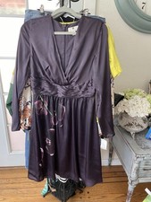 Altuzarra  Dress for Target Size 10. Plum. Vneck. Long Sleeve. Floral Design.
