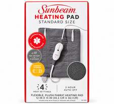 Sunbeam Heating Pad Standard Size w/4 Heat Settings, 2hr Auto-Off, 12in. x 15in.