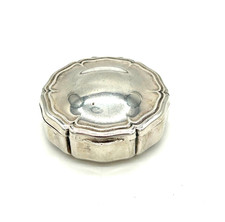 Tolle runde Jugendstil Pillendose Silber Dose 830er Silber Halbmond & Krone