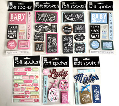 Soft Spoken Stickers! Baby Boy and Baby Girl, NEW, You Pick!