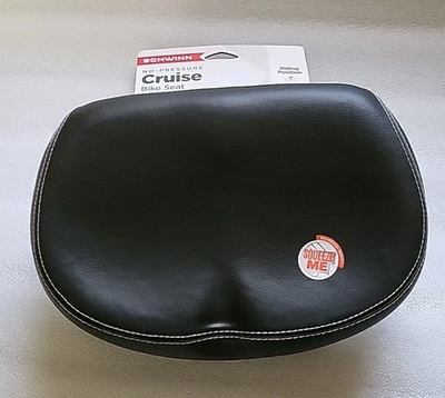 #ad #ad Schwinn No Pressure Bike Seat Black Cruise Noseless Comfort Soft Foam Padding $22.49