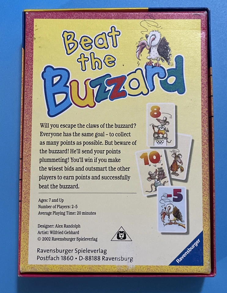 VTG Ravensburger “Beat The Buzzard” Card Game Complete w/ Sealed Cards! 2002 - Image 2 of 3