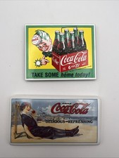 Vintage Coca-Cola Advertising Fridge Magnets Lot of 2 1988 Retro Coke Magnets