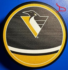 2022–2023 Pittsburgh Penguins Retro Reverse Souvenir Puck (Great For Autographs)