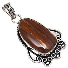 Pendant Multi Tiger Gemstone Handmade Mother'Day Silver Jewelry 2.25