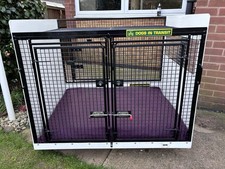Large Custom Lintran Dog Transit Box With Divider And Escape Hatches.