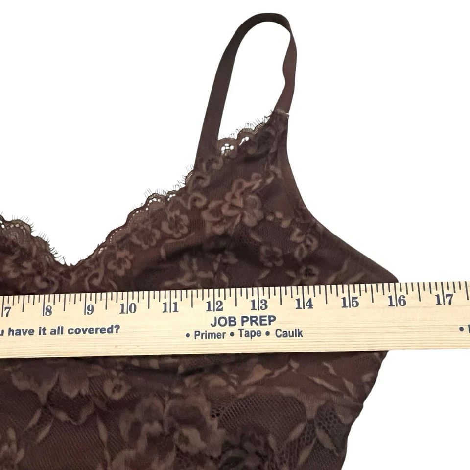 Popilush modelador de renda bodysuit camisola regata média chocolate marrom emagrecimento - Imagem 4 de 4