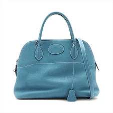 Hermès Bolide 31 Taurillon Clemence Blue Jean Silver Metal Fittings □J: 2006