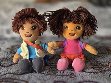 DORA & DIEGO Plush Toy Dolls Lot of 2 Dora The Explorer Plush Diego Plush