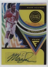 2020-21 Panini Flux Ultraviolet Signatures Silver Prizm Mark Aguirre Auto 4f5