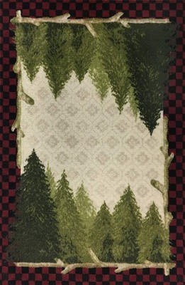 Cozy Cabin CC10455 Pine Plaid Forest 2'6'' x 3'10'' (Rectangular),