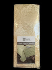 Damask Gold Tablecloth Oblong 60" x 84" Cotton Blend JC Penney Home NEW