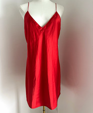 La Perla Women  s Red Solid Full Slip Lingerie Size M