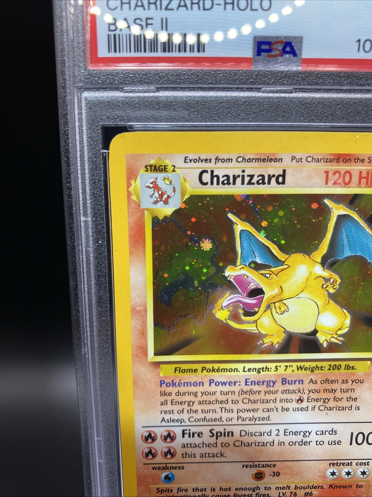 Pokemon Charizard Holo Base Set II 4 PSA 7 SWIRL view 2