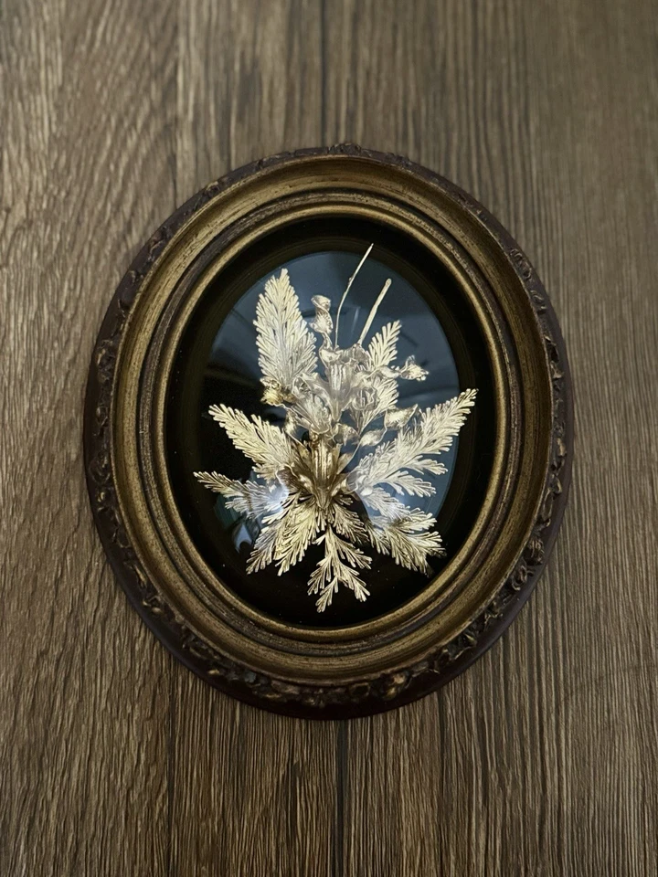 Juego de 3 flores Flora-Hawaii con marco de madera de arte de orquídea/helecho recubierto de oro de 24 quilates Foto 4 de 4