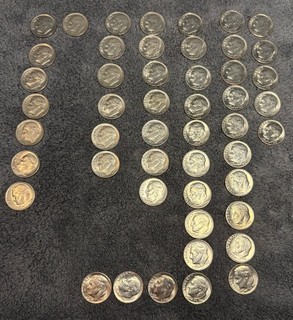 50 Roosevelt Dimes Lot 1965 1970 Estate Collection INVEST NOW!