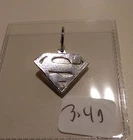 Superman Charm Pendant .999 Silver Investment Cast 3.4 Grams Solid With COA