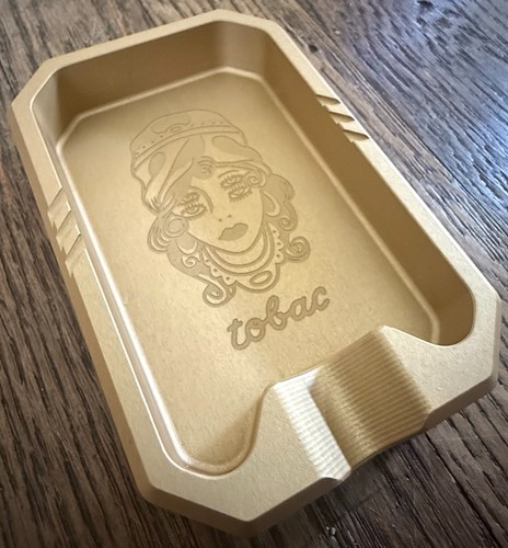 Tobacco Tactical Totac x WRMFZY Gypsy Etched Gold Ashtray Tray