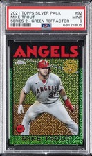 2021 TOPPS SILVER PACK 1986 CHROME PROMO #92 MIKE TROUT 55/99 PSA 9