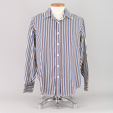 Y2K Gap Striped Button Down Shirt, Blue & Bro...