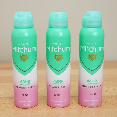 Mitchum Deodorant Women Spray Powder Fresh Antiperspirant 150ml 3 Pack Free Ship