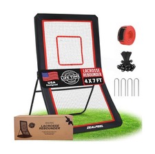 Lacrosse Rebounder, 4x7FT/4x6FT Volleyball Rebounder for Backyard with 5 Rebo...