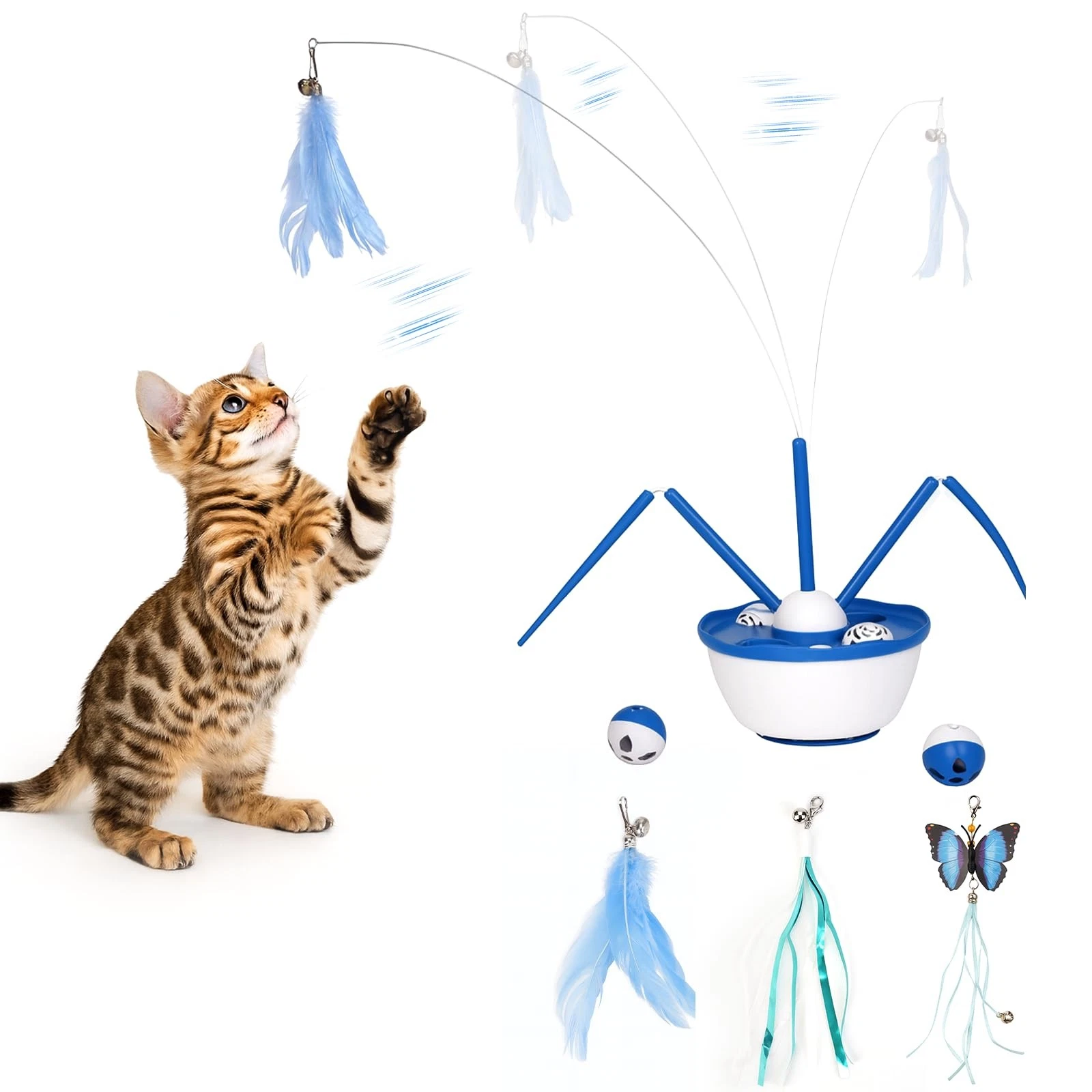 Automatic Cat Wand Toy Interactive Cat Toy Catnip Balls 7in1 Detachable Cat T...
Opens in a new wind