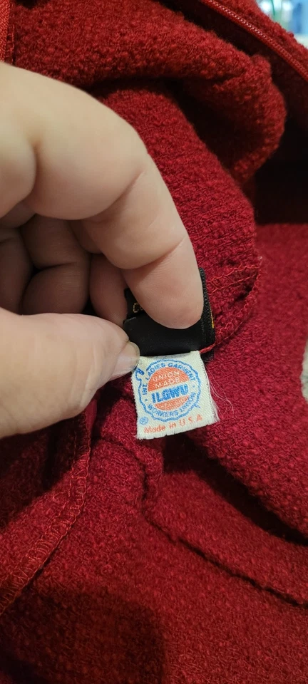 Vintage DONNA KARAN BLACK LABEL Coat Short Dress Deep Red Holiday Party Work - Image 4 of 4