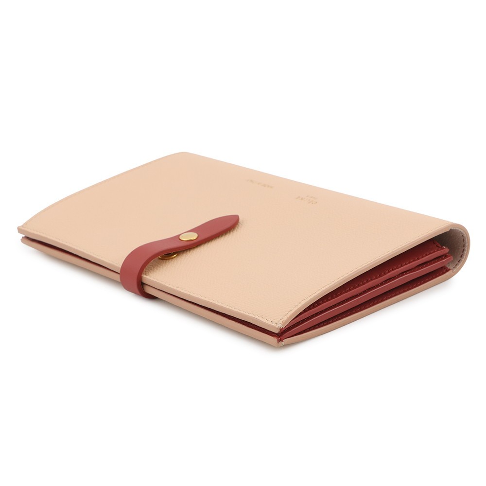 CELINE Large Strap Multifunction Leather Beige/Re… - image 2