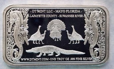 Rabbit's Olde School Barber Shop ~ .999 Fine Silver 1 oz Art Bar ~ DT Mint LLC