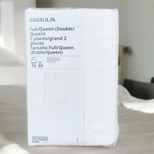 IKEA ANGSLILJA White Cotton Full/Queen Duvet Cover  Pillowcases