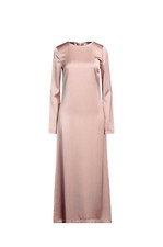 NWT SOALLURE Satin Blush Long Trapeze Dress  (004)