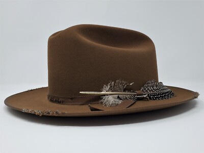 STETSON ROYAL DELUXE 1865 DISTRESSED OPEN ROAD FUR FELT WESTERN